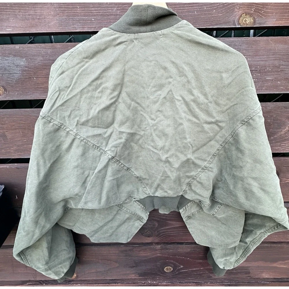 Young Fabulous & Broke Fara Convertible Cropped Utility‎ Jacket Green Size Small